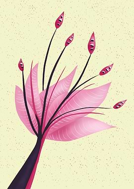 Pink Abstract Water Lily Flower