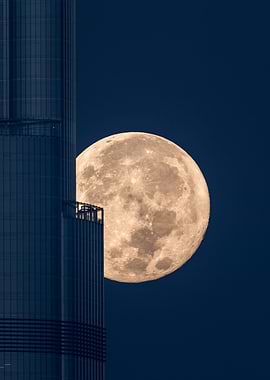 Super-moon Burj khlifa