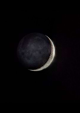 Waxing Crescent with Earth Shine