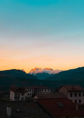 Sunset on the dolomites