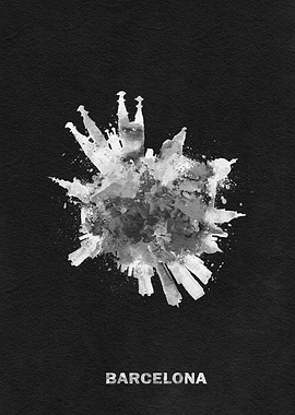 Barcelona Skyline Painting