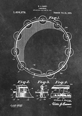 1922 patent art Barry Tambourine