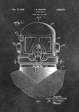 1945 patent art Browne Diving suit