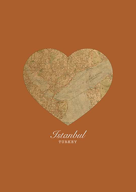 I Heart Istanbul Turkey Street Map Love Series