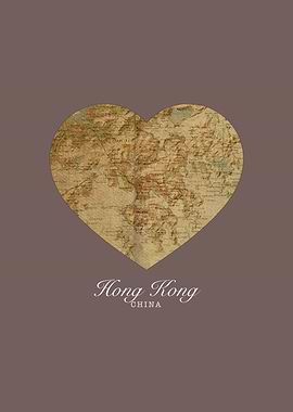I Heart Hong Kong Street Map Love Series
