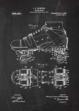 1907 Skates - Patent Drawing