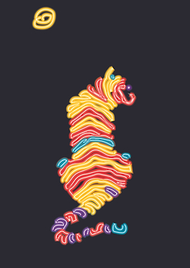 Tiger and moon conversation