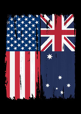 American Australian Split Flag