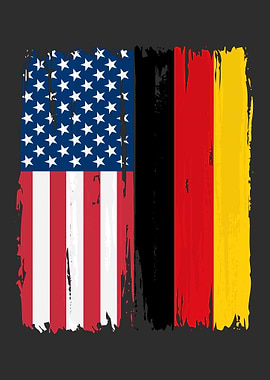 American Germany Split Flags