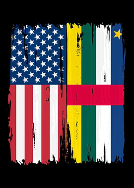 American Central African Republic Split Flag