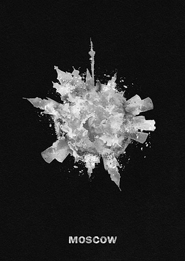 Moscow Skyline Painting