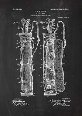 1905 Caddy Bag - Patent Drawing