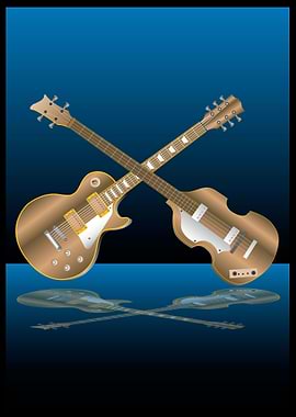 Golden Electic Guitar