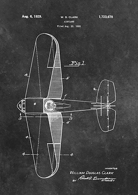 1929 patent art Clark Airplane