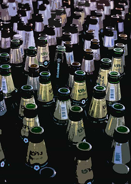 Beer bottles pop art