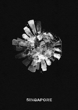 Singapore Skyline Painting