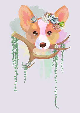 A simple watercolor corgi cov