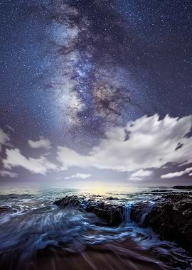 Milky Way Over The Sea At