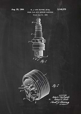 1962 Spark Plug - Patent Drawing
