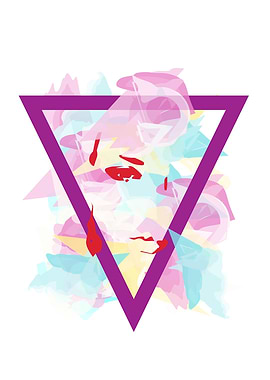 Abstract background poster with a portrait of a gi