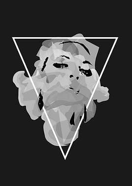 Abstract background with a modern girls face, blac