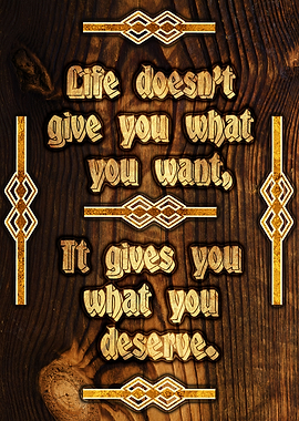 Quote on wooden plank