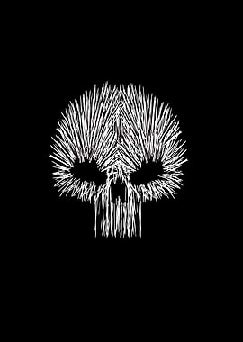 Artistic skull icon line style background black