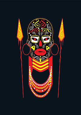 African motive background with ornament details an