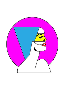 Pop Art poster with sexy woman geometric