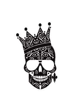 King skull icon with sunglasses illustration