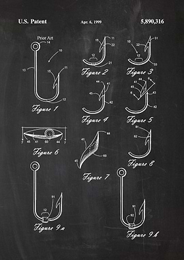1999 Fishing Hook - Patent Drawing
