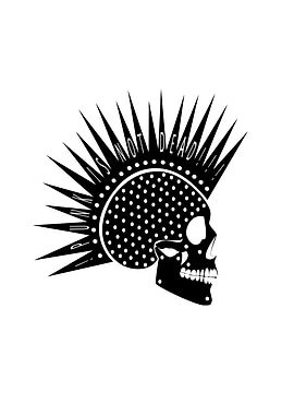 Punk is not dead skull icon with dots black