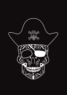 Skull pirate icon vector illustration