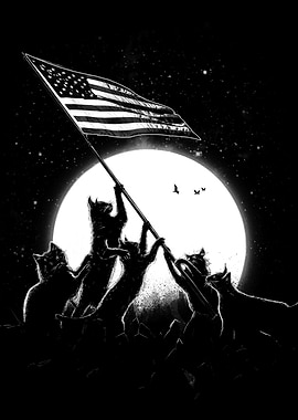Freedom Cats American Flag