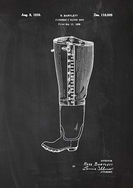 1939 Fisherman's Wading Boot - Patent Drawing