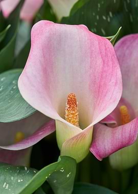 pink calla lily in the