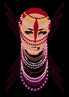 Beautiful Islamic girl with jewelry illustration