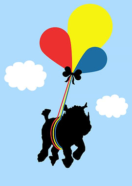 Rhinoceros in flight