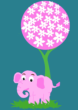 Pink Elephant and Pink Tree