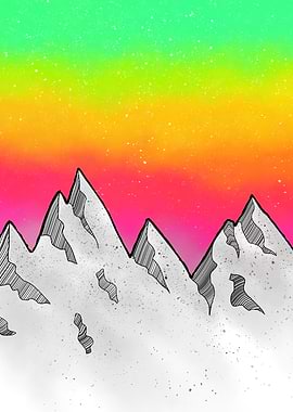 Colorful Mountain Scene