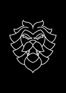 Minimalist Lion (White Version)