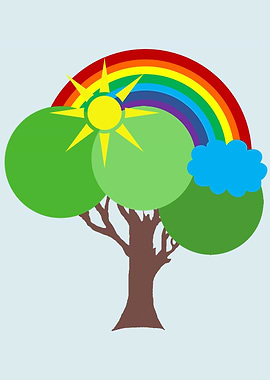 Rainbow and trees