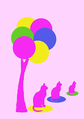 Motley tree and cats