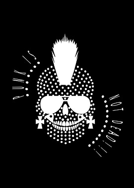 Punk is not dead skull icon with dots 2