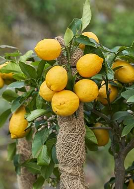 yellow lemon on tree