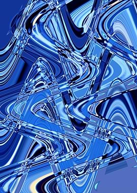 waves of roads in blue