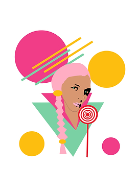 Fairytale pigtails, lollipop, circles