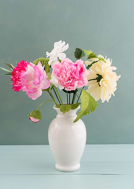 Crepe paper flower bouquet