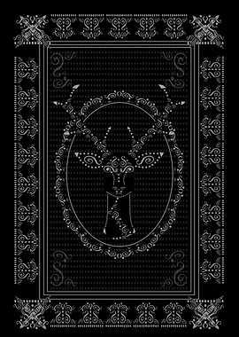 Vintage poster with deers head