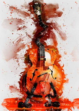 Caricature Jack W's guitar